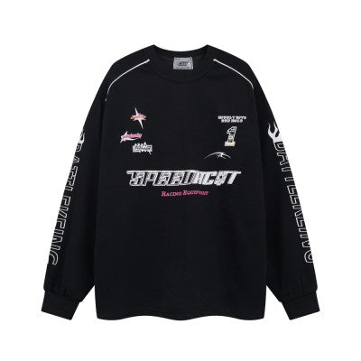 0154 Racing Equipment Non Fleece Sweatshirt " Black "