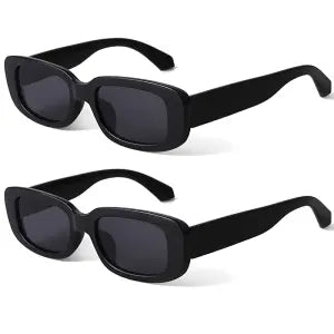Retro Rectangle Black Sunglasses For Men