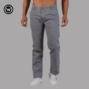 Wraon Grey Premium Stretchable Straight Fit Cotton Chinos For Men - Fashion | Pants For Men | Men's Wear | Chinos |