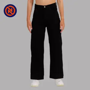 Nepster Black High Rise Non Stretch Straight Jeans For Women
