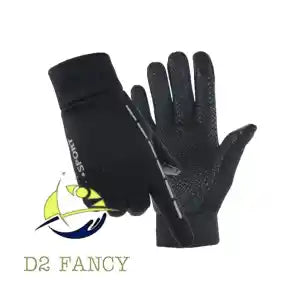 Sport Print Wind Stopper Inside Fleece With Touch Screen Gloves For Riding