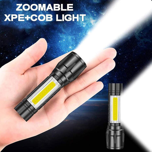 USB Rechargable LED Tactical Powerful Mini Zoomable Torch light