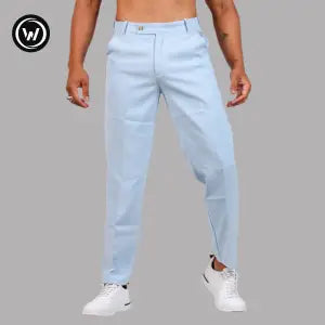 Wraon Light Blue Premium Formal Chinos Pant For Men - Fashion | Pants For Men | Men's Wear | Chinos Pants |