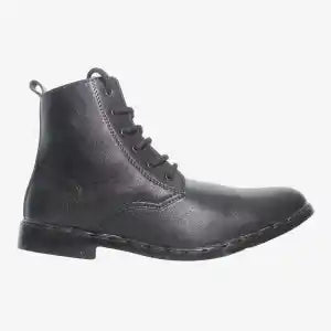Black Leather Chelsea Long Ankle Boots For Men