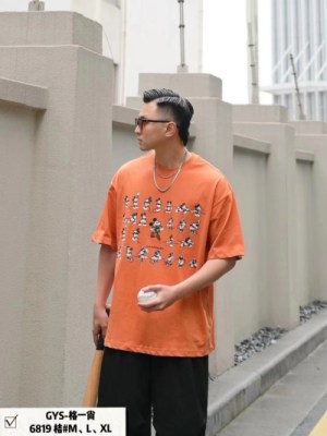 6819a Mickey Mouse Printed T-shirt " Orange "