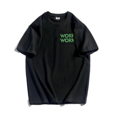 Myy22-8 Work Work Printed T-shirt " Black "