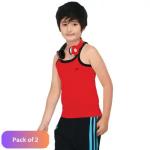 Euro Jr Micra Gym Vest For Boys (Pack Of 2) - Fashion | Innerwear For Kids | Vest For Kids