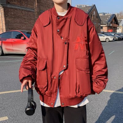 W9224 M Embroidery Over Size Wind Proof Jacket " Maroon "
