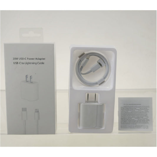USB-C 20W Power Adapter with Cable 12, 12 Mini, 12 Pro, 12 Pro Max & earlier Models