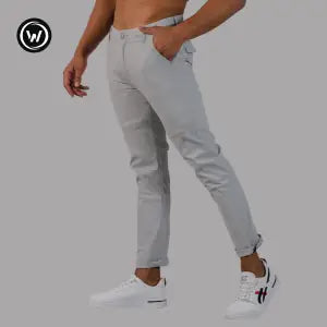 Wraon Light Grey Premium Stretchable Cotton Chinos For Men - Fashion | Pants For Men | Men's Wear | Chinos |