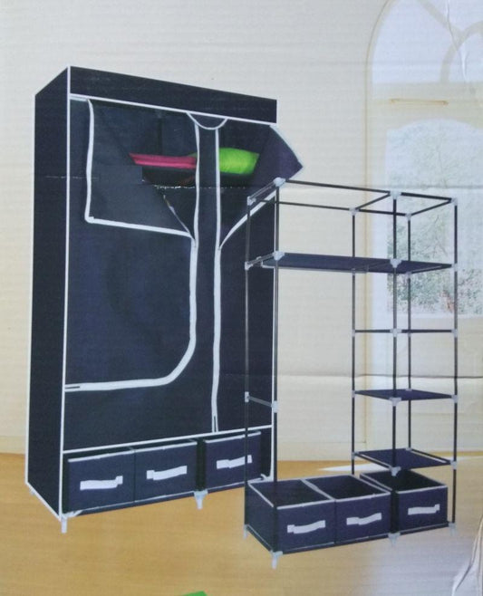 Yy-8108 Folding Wardrobe Cupboard Almirah With 3 Drawers