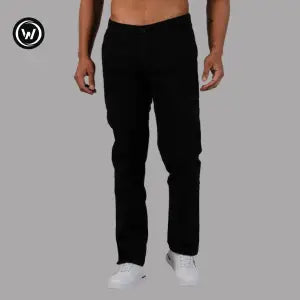 Wraon Black Premium Stretchable Straight Fit Cotton Chinos For Men - Fashion | Pants For Men | Men's Wear | Chinos |
