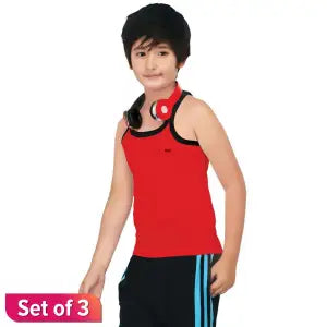 Euro Jr Micra Gym Vest For Boys (Pack Of 3) - Fashion | Innerwear For Kids | Vest For Kids