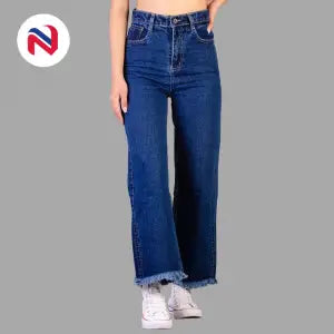 Nyptra Dark Blue High Rise Plain Floral Jeans For Women - Fashion | Jeans | Pants For Women | Women'S Wear