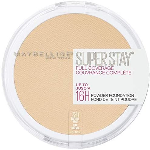 Maybelline Super Stay Full Coverage Powder Foundation Makeup, Up to 16 Hour Wear, Soft, Creamy Matte Foundation, Natural Beige, by Genuine Collection