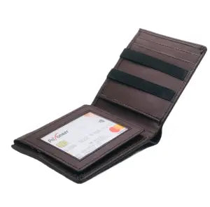 Black/CoffeePU Leather Casual Bi Fold Wallet For Men | Black/Coffee Solid Casual Wallet With 6 Card Holder Compartment