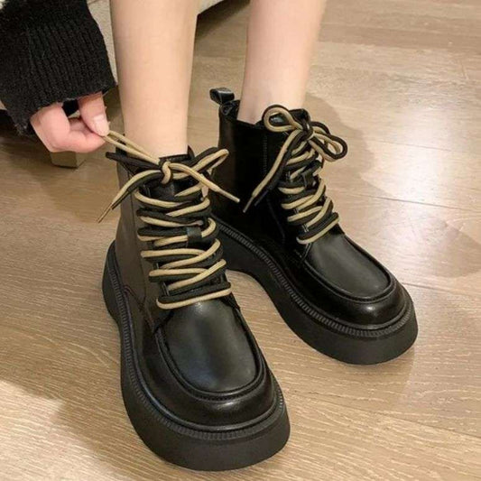 Round Toe Solid Colour Short Boots For Women