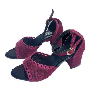 Single Strap Glitter Party Heel Sandal For Women ST-24857 Purple