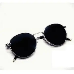 Best Quality Silver Frame Round Sunglasses For Men - Black | Fashion Silver Frame Round Sunglasses For Men