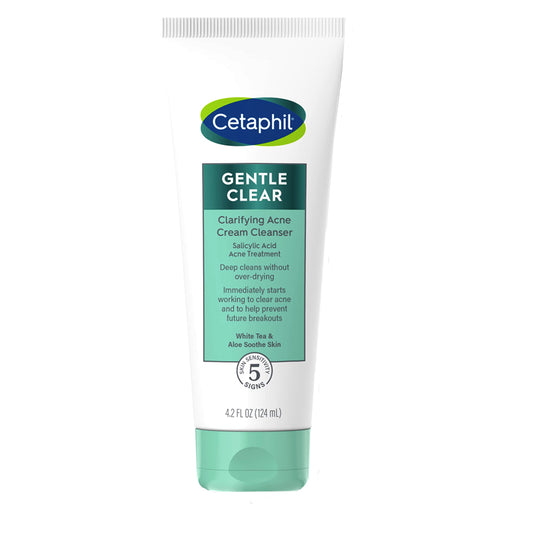 Cetaphil Gentle Clear Clarifying Acne Cream Cleanser-124ml