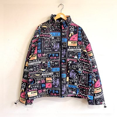 2915 Cartoon Printed Over Size Double Layered Jacket “ Multi Color “
