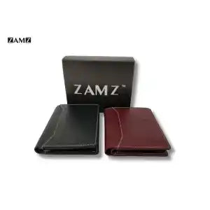 Zamz Premium Quality Genuine Leather Mini Wallet For Men - Black & Brown | Fashion Leather Wallet For Men