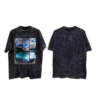 041 The World In The Fame Vintage Washed Over Size T-shirt
