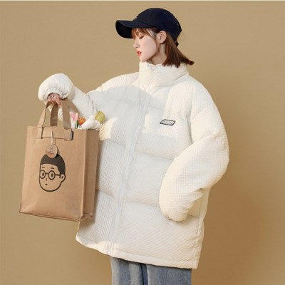 Good Boy Logo Plain Over Size Puffer Jacket " White "