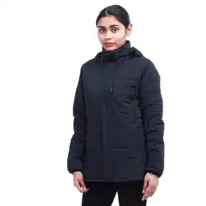 Moonstar Hollofil Slightly Long Hooded Jacket for Women - Fashion - Multicolor - Wind and Water Saver