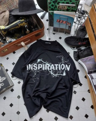 Inspiration Lightning Bolt Printed T-shirt " Black "