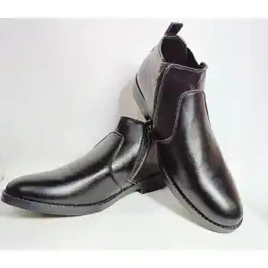 Black Leather Ankle Boots For Men