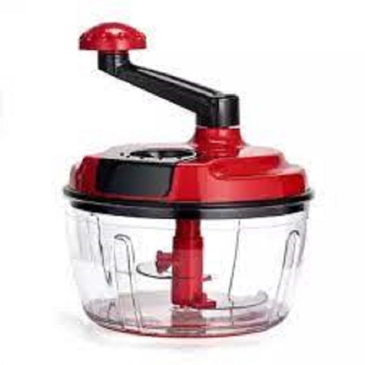Manual Food/Vegetable/Meat Chopper Blender Mixer Mincer Cutter Hand-Powered Crank Universal Transparent Container