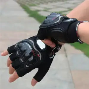Motorbike Gloves 1Pair Man Half-Finger Motorcycle Gloves Summer Racing Gloves - Black