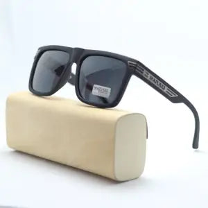 Matte Black Square Frame Casual Sunglasses For Men | Polycarbonate Polarized Sunglasses For Men | Fashion Accessory For Men
