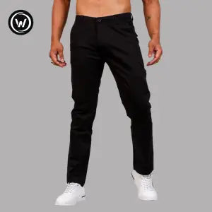 Wraon Black Stretchable Premium Cotton Chinos For Men - Fashion | Pants For Men | Men's Wear | Chinos Pants |