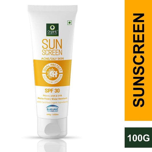 Organic Harvest Sunscreen Acne/Oily Skin – SPF 30-100gm
