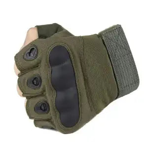 Army Green Outdoor Moto Protection Half Finger Motorcycle Gloves