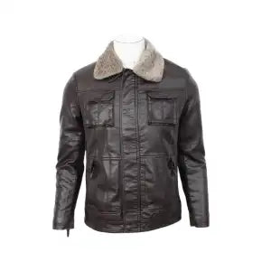 Dark Brown Inner Fur Jacket For Men