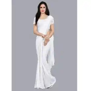 Awafu Bollywood Net Saree ( White )