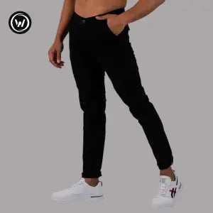 Wraon Black Premium Stretchable Cotton Chinos For Men - Fashion | Pants For Men | Men's Wear | Chinos |