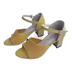 Single Strap Back Cover Heel Sandal For Women ST-24593 Yellow