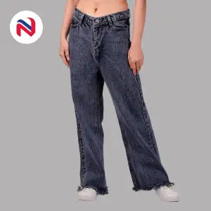 Nyptra Grey High Rise Parallel Jeans For Women - Fashion | Jeans For Women | Pants For Women | Women's Wear |