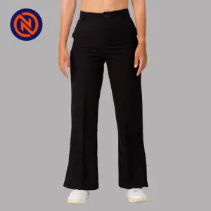 Nepster Black Stretchable Formal Belly Pants For Women