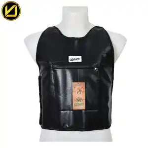 VIRJEANS (VJC739) Leather Looks Chest Protector Guard with Inner Fur - Black