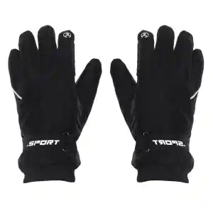 Sport Thick Water Repellent and Windproof Fleece Lined Bike Glove -Black