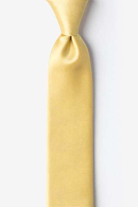 Golden Solid Shiny Tie For Men