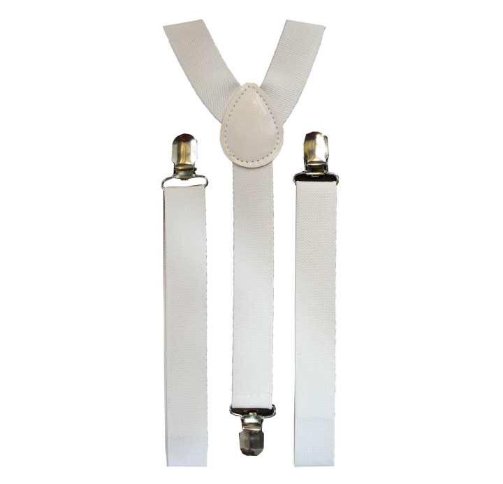 White Spandex Suspender For Men