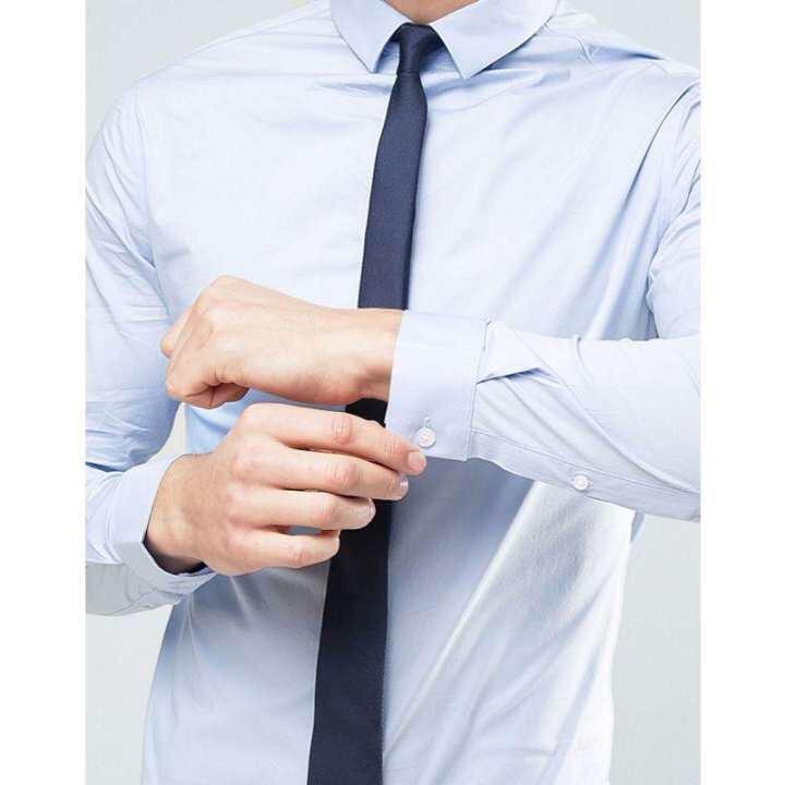 Navy Solid Shiny Tie For Men