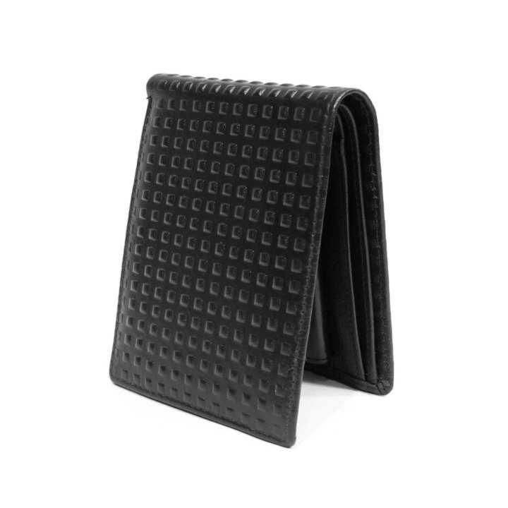 Black 2 Folding Black Dotted Wallet For Men