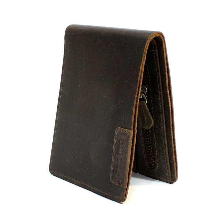 2 Folding Brown Unique Genuine Hunter Leather Wallet For Men